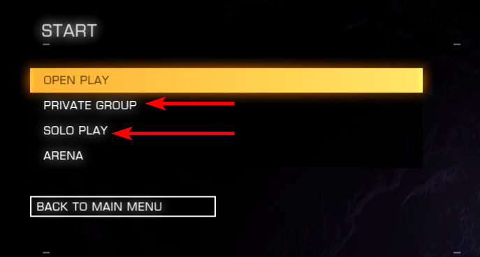 Settings menu - Elite: Dangerous